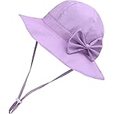 ECOSUMA Baby Sun Hat UPF 50+ Bucket Hat with Cute Bow for Girls 0-5 Years 1 Pack 2 Pack
