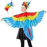 iROLEWIN Women Bird-Wings-Parrot-Costume for Adults Mardi Gras Feather Headband, Eagle Festival Cosplay as Birthday Gifts