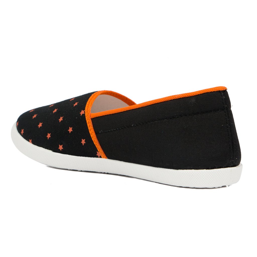 asian shoes lr-91 black orange canvas ladies shoes