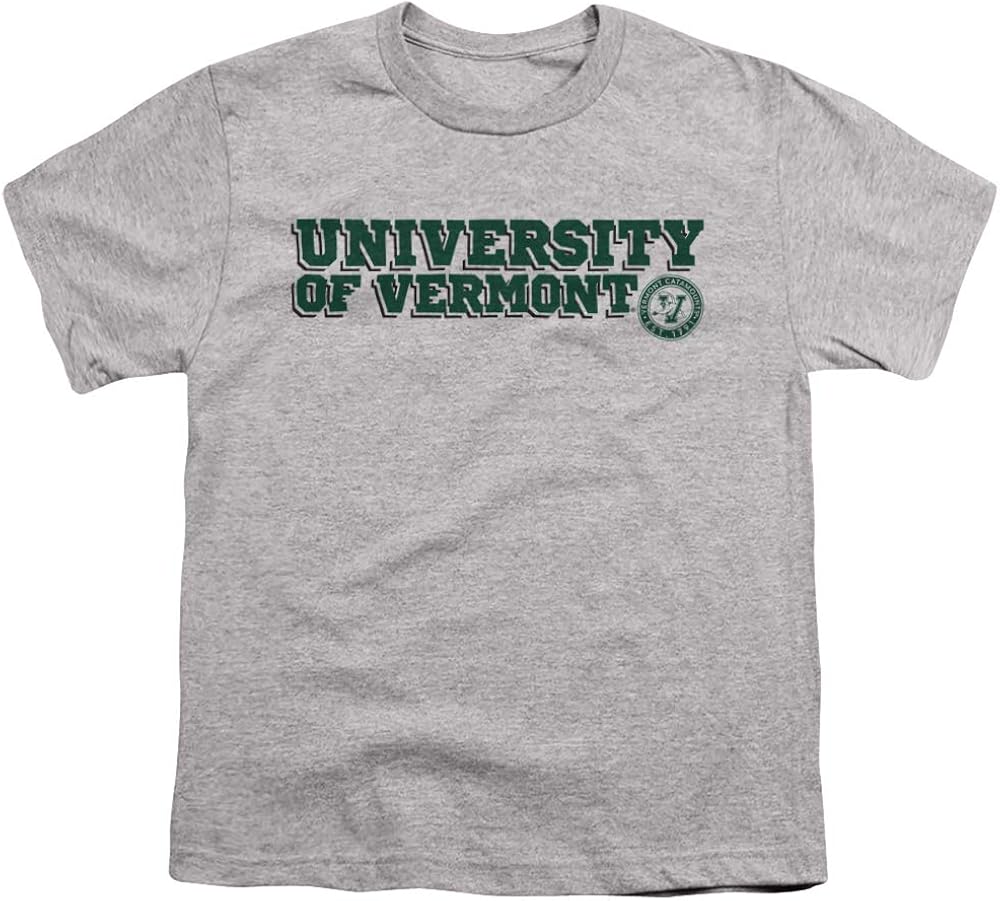 University of Vermont Official Block Text Unisex Youth T Shirt Clothing