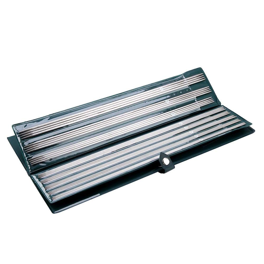 44Pcs Knitting Needles Set, 11 Sizes 1.5mm to 5mm Stainless Steel Straight Knitting Needles with Bag for Handcraft Sweater Weave Tools 36cm Craft Supplies