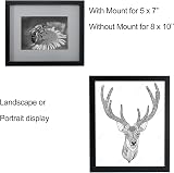 YiPinYin White 8x10 Inch Photo Frames Set of 3 with Mat 5x7 Perspex Boxed view 3