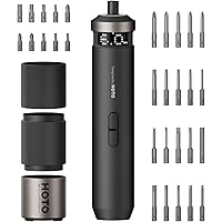 HOTO PixelDrive Electric Screwdriver, Smart Display, 6 Torque Settings, 0.5 to 6 N·m, 1/4'' Hex 30 Bits, LED Light, 2000 mAh 
