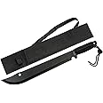 Szco Supplies 20” Cord-Wrapped Handle Black Finished Bushweed Machete with Nylon Sheath