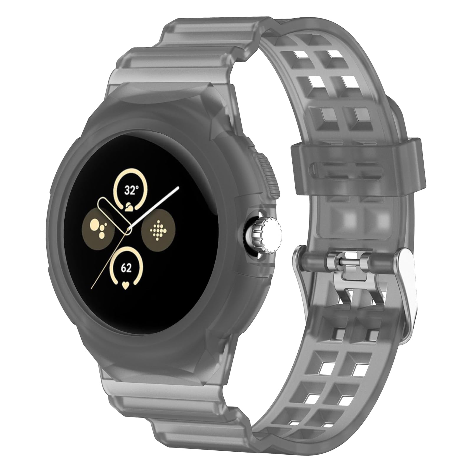 SenMore Strap Compatible with Google Pixel Watch/Google Pixel Watch 2, Adjustable Soft TPU Replacement Watch Strap, Sports Wristbands (No Hosts)