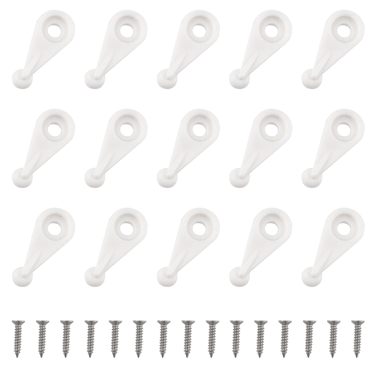 MOROBOR 50PCS Glass Retainer Clips Kit, Glass Panel Retainer Clips Glass Door Plastic Retainer Clips with Screws for Fixing Glass Cabinet Doors (Pure White)