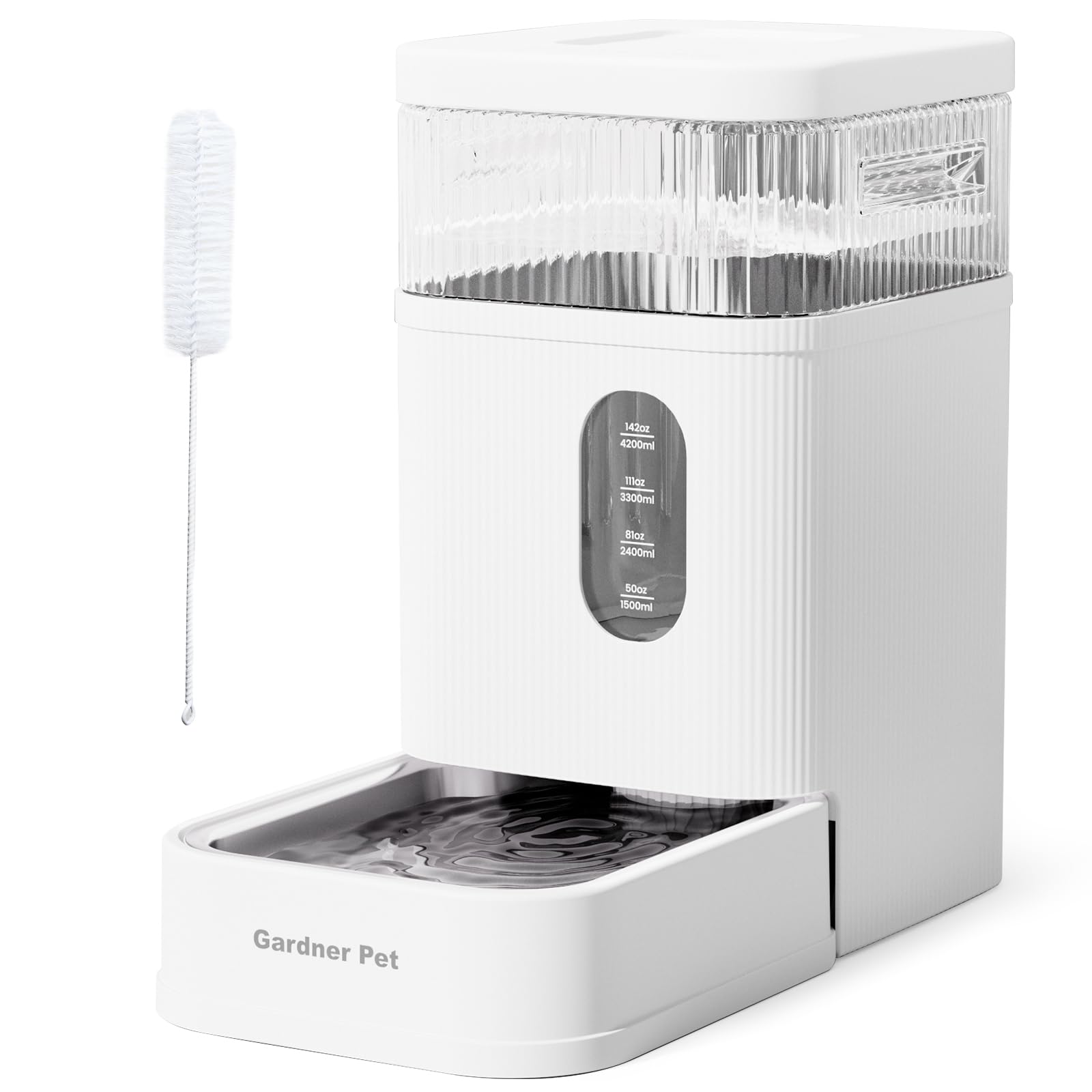 Photo 1 of Gardner Pet Automatic Dog Water Dispenser Gravity Waterer with Stainless Steel Bowl Water Dispenser 8.5L Large Capacity Water Feeder for Dogs Cats Pets, BPA-Free Noise-Free (White, 8.5L)