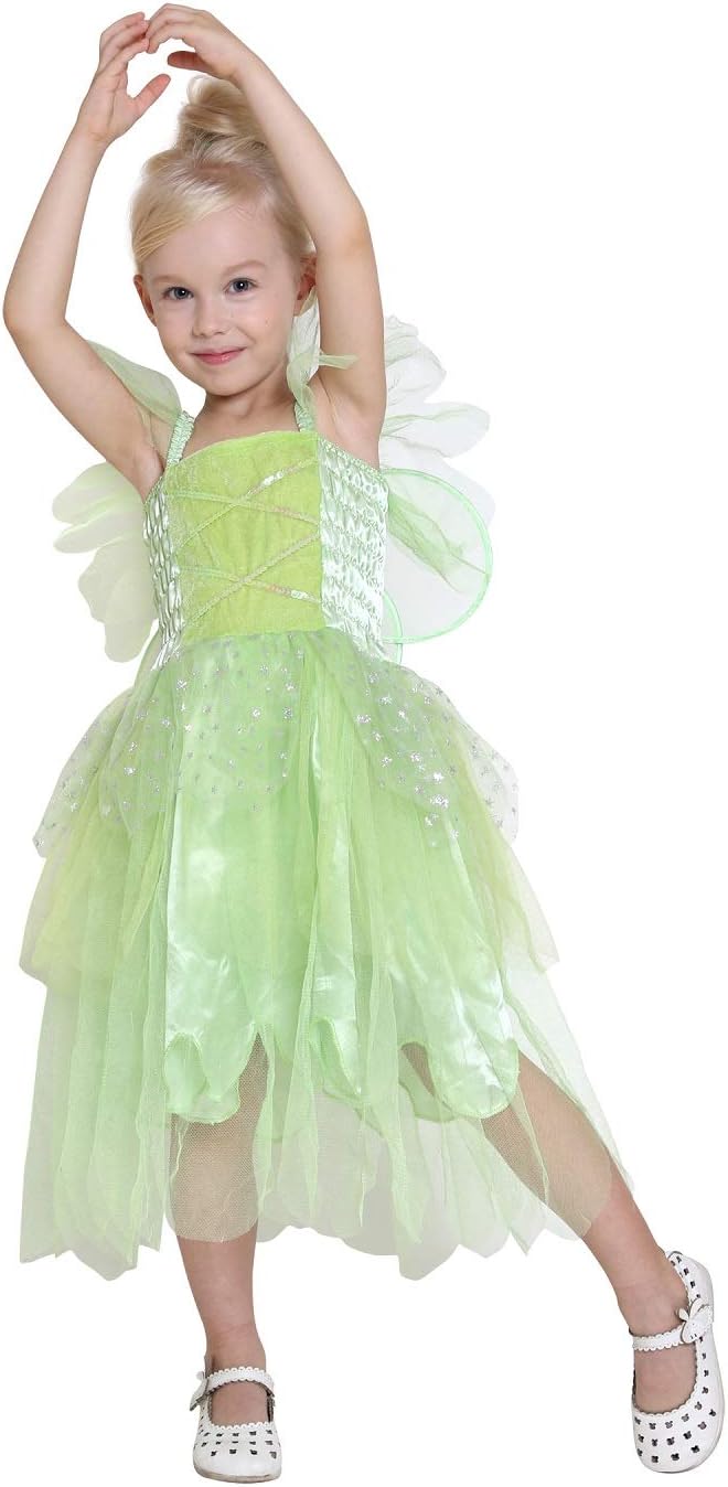 Girls Tinkerbell Fairy Costume Princess Dresses Halloween Cosplay Costumes