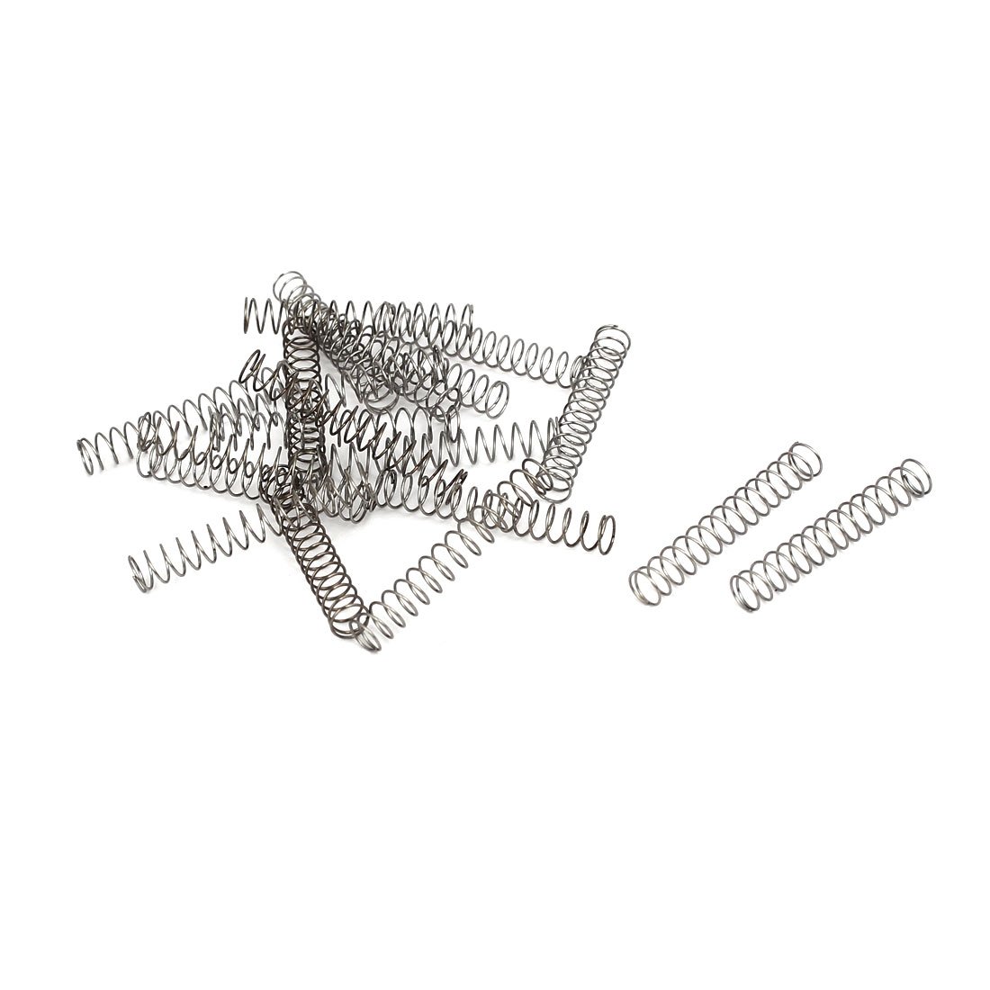 sourcingmap Compression Spring,304 Stainless Steel,4mm OD,0.3mm Wire Size,25mm Free Length,Silver Tone,20Pcs
