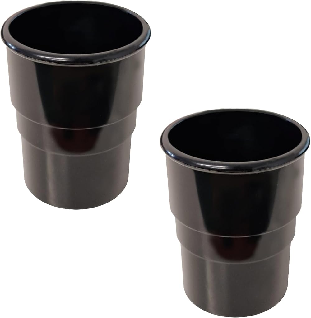 Pipestation 68mm Round Gutter Pipe Fittings 2 Pack Black uPVC Downpipe Connector