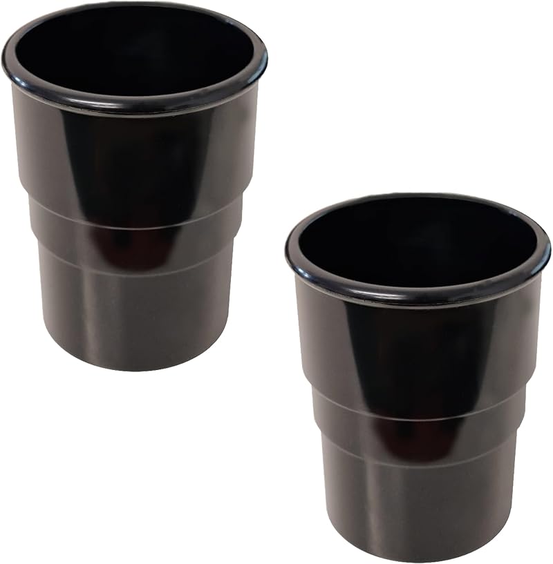 Pipestation 68mm Round Gutter Pipe Fittings 2 Pack Black uPVC Downpipe Connector