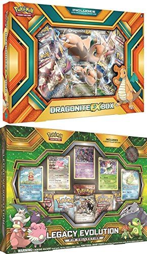 Pokemon TCG: Dragonite EX Box + Legacy Evolution Pin – Booster Card Set NEW