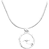 Small Silver Stainless steel wave charm necklace