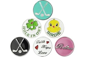 GOLTERS Golf Ball Markers Golf Markers Golf Gifts Clips Pack of 6