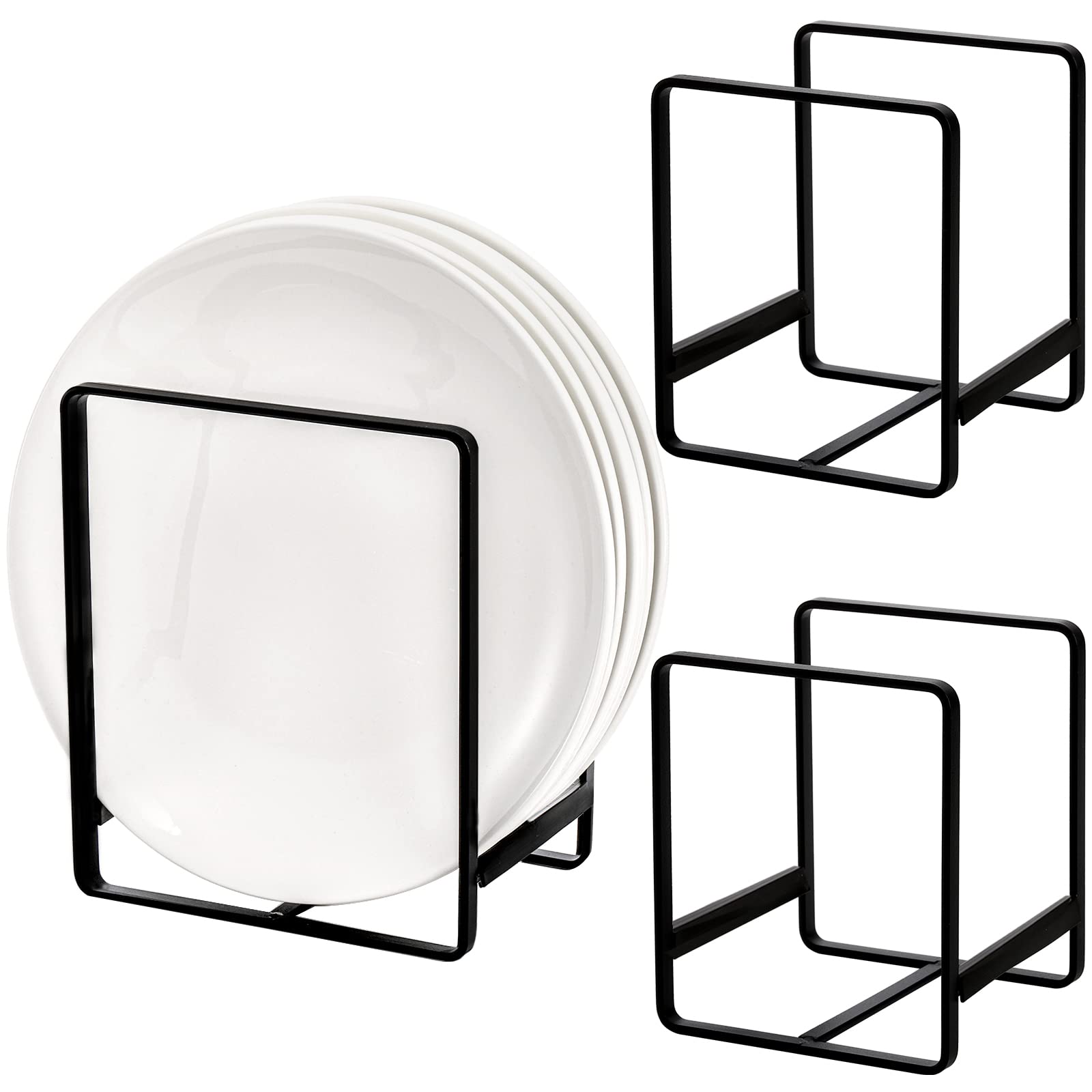 Photo 1 of ZOOFOX 3 Pieces Metal Dish Organizer, Plate Organizer for Cabinet, Kitchen Storage Cabinet Organizer for Plates, Pots and Pans (2 Sizes)