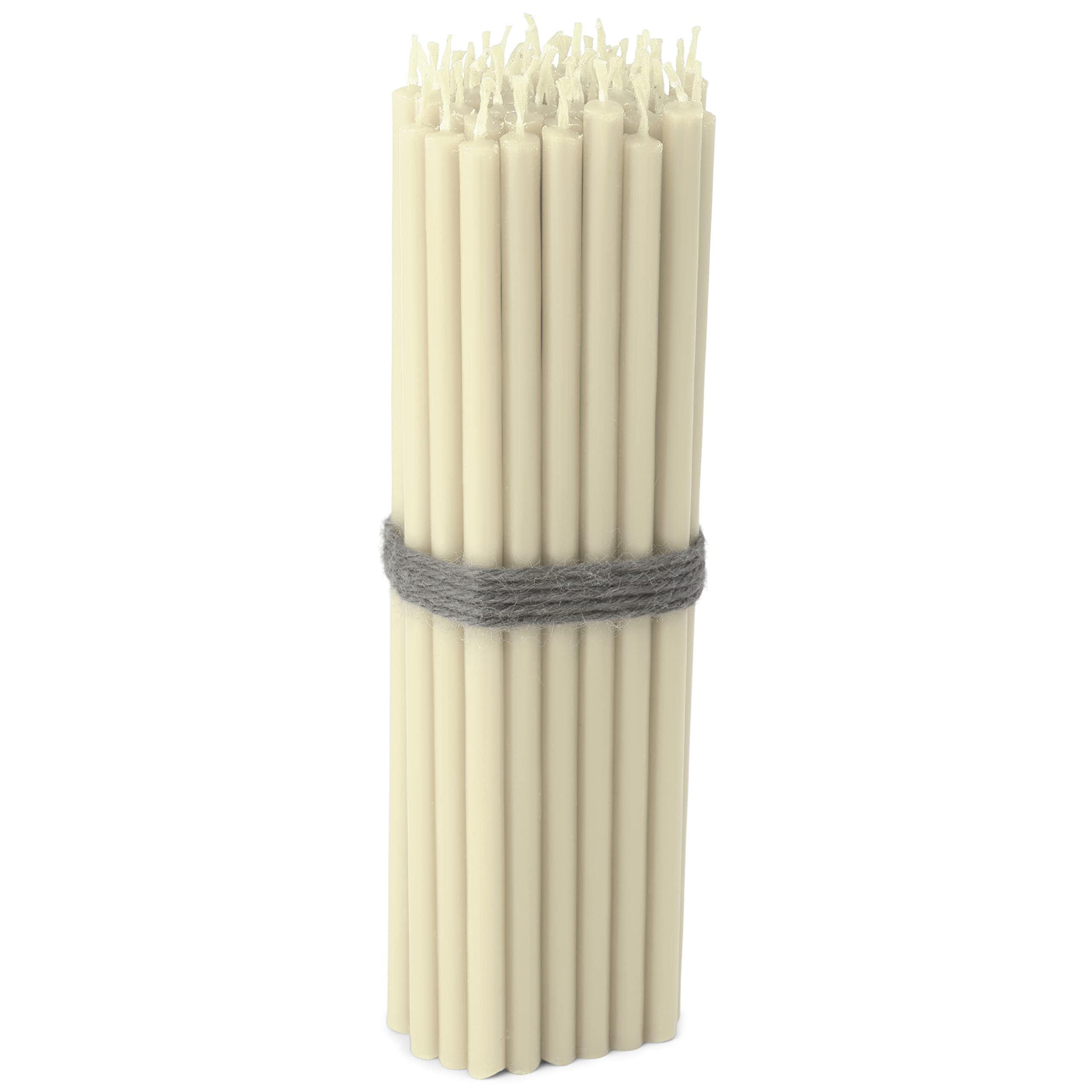 NKlaus - 50x Altar Candles White sootfree dripfree Thin L 16cm Premium Paraffin Wax 36117
