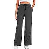 NEIOROT Women's Wide Leg Pants High Waisted Baggy Pants Casual Workout Slacks Trousers with Pockets