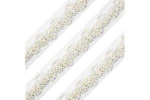 VOOMOLOVE 10Yards 20mm/0.78 inch White Gimp Braid Trim Wide Fabric Decorative Lace Webbing for All Kinds of Sewn Garments, Curtains, Sewing and DIY Crafts Lamps Furniture Decoration (White-20mm）