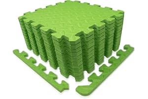 9HORN Exercise Mat/Protective Flooring Mats with EVA Foam Interlocking Tiles and Edge Pieces Suitable for Gym Equipment, Yoga, Surface Protection
