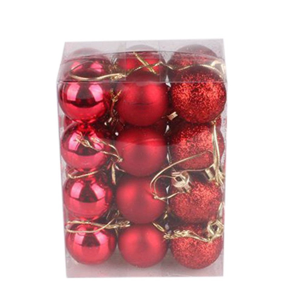 Clemunn Christmas Balls 24pcs 30mm Xmas Party Tree Ball Ornaments | Desertcart Aruba | Light Up 24pcs 8cm Christmas Balls Plastic Baubles Christmas Tree | ボール | 3ttwwmaaxx