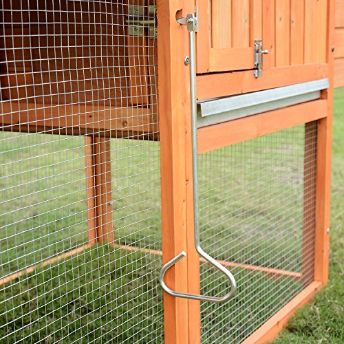 Pawhut 82 Inch Deluxe Backyard Wood Chicken Coop With Run And Nesting Box