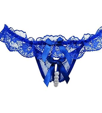 Bluestercool Frauen Spitze Geöffnete Gabelungs Zapfen Mesh Perlen Massage Versuchung Hosen