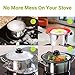 Silicone Lid Spill Stopper, Zanmini Anti Spill Lid Cover, 11.14‘’ Boil Over Safeguard Silicone Spill Stopper Pot Pan Lid Multi-Function Kitchen Tool, 2 PCS, Red & Gray