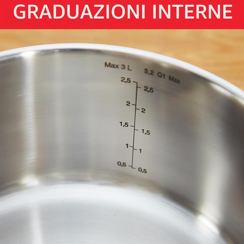 A70546 Duetto, Pentola adatta a piani cottura a induzione, Ø 24 cm, Acciaio Inox (Edelstahl)