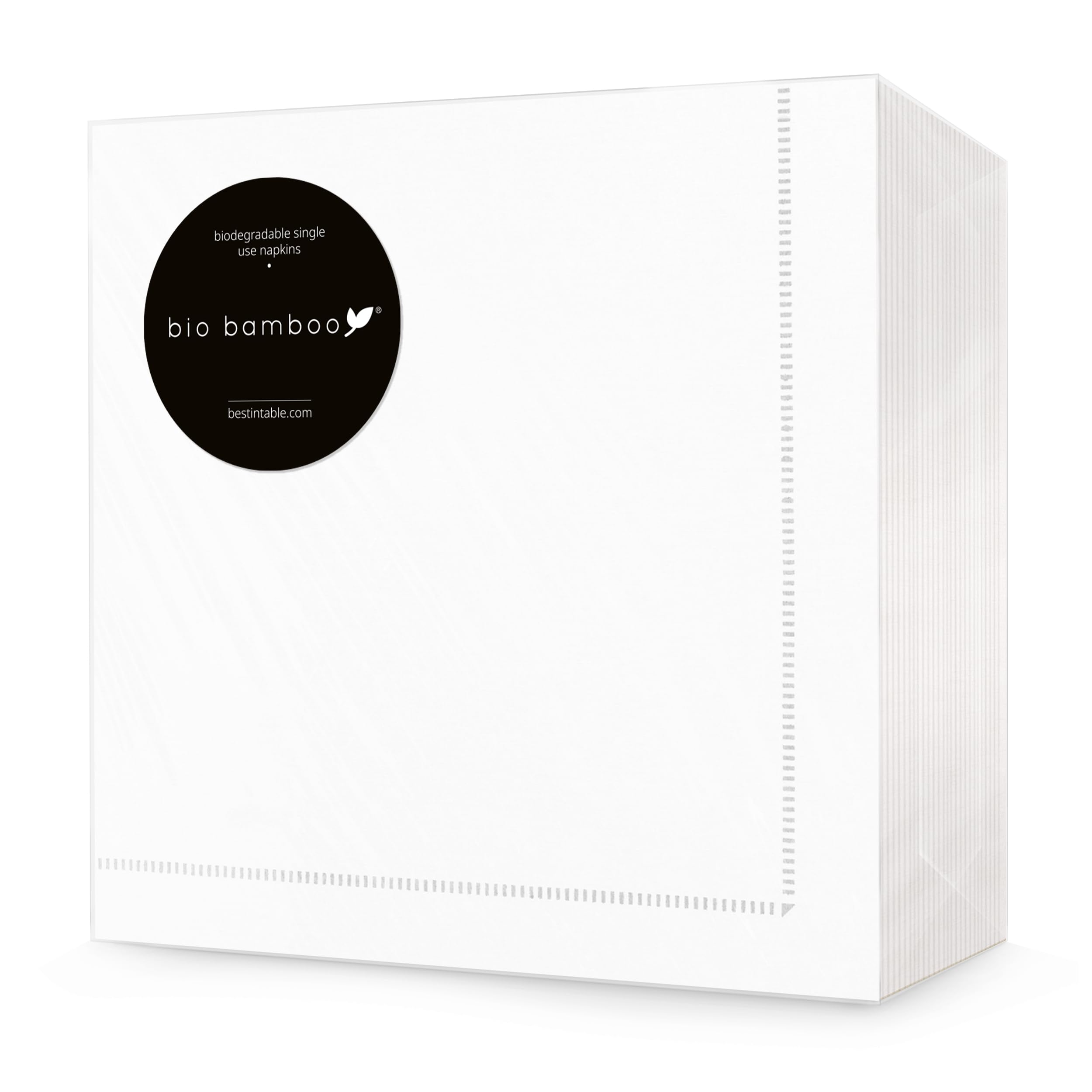 bio bamboo® - Pack of 50 Disposable Napkins 40x40 Silver Frame in Bamboo Fiber, Biodegradable and compostable