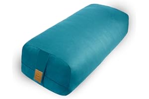 FELIZMAX Yoga Bolster (26x10.5x5.5 in) Supportive Yoga Cushion for Restorative Yin Yoga Accessories Rectangular Bolster for Stretching Meditation Pillow 100% Organic Cotton Removable Washable Cover