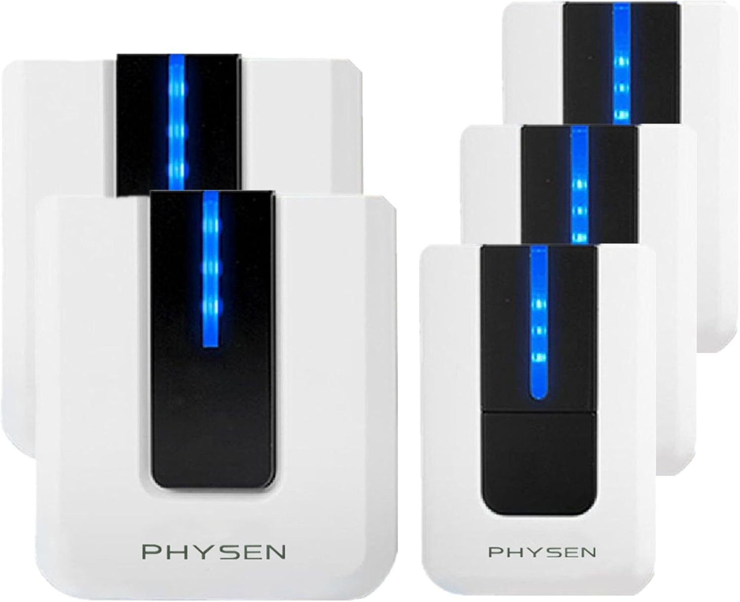 PHYSEN Model A Wireless Doorbell Kit of 3 Push Button and 2 Door Chime