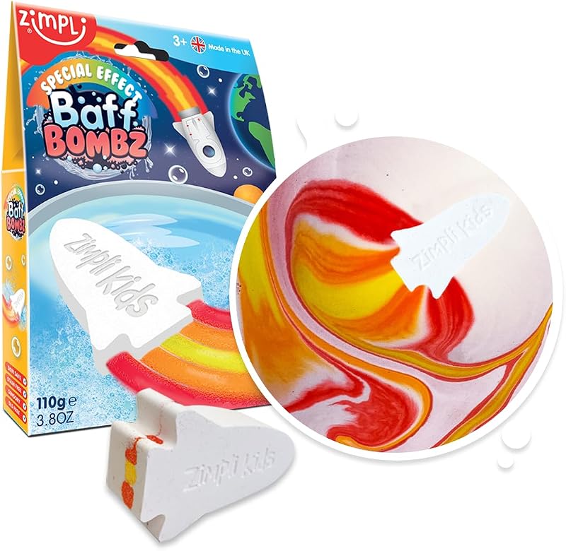 ZIMPLI Large Rocket Flame Baff Bombz Bath Bomb Fizzing Flame Effect