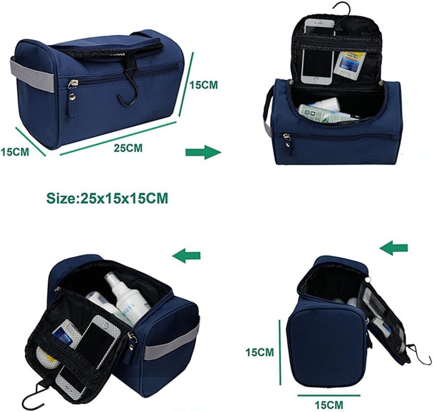 Toiletry bag waterproof Wash Bag Cosmetic bag Hanging holiday travel toiletry bag ONEGenug, Blue - Image 5