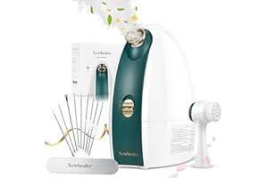 Newbealer Facial Steamer, 3in1 Aromatherapy Face Humidifier, 20 Min Hot & 60 Min Cold Nano Ionic Steam, 180ml Sinuses Moisturizing Cleansing Pores, Bonus 9-Piece Blackhead Remover Kit and Face Brush