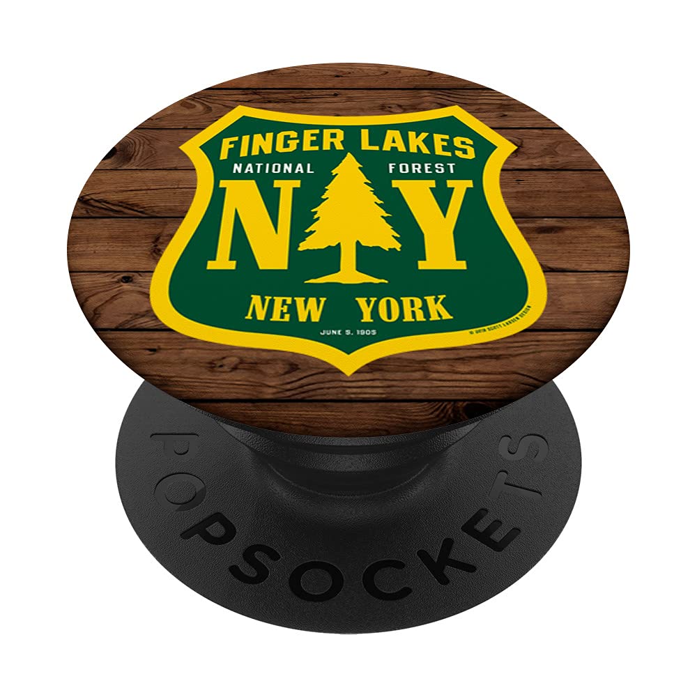 Finger Lakes National Forest New York Shield Retro CLEAN PopSockets Swappable PopGrip