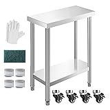 HXCFYP NSF 24x12 Inches Stainless Steel Table for