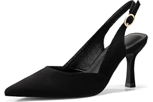 Rilista Women's Slingback Kitten Heels Closed Pointed Toe Wedding Party Dress Pumps Shoes