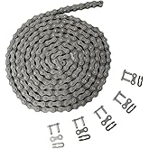 AZSSMUK #41 Roller Chain - 3 Feet + 5 Free Connecting Links Carbon Steel Chains for Home and Industrial Machinery (41-3FT, 1)