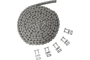 AZSSMUK #41 Roller Chain - 3 Feet + 5 Free Connecting Links Carbon Steel Chains for Home and Industrial Machinery (41-3FT, 1)