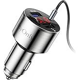Bluetooth Car Adapter FM Transmitter Bluetooth 5.3,iMyOnly QC3.0 All-Metal Bluetooth AUX Adapter for Car Music Player, Wirele