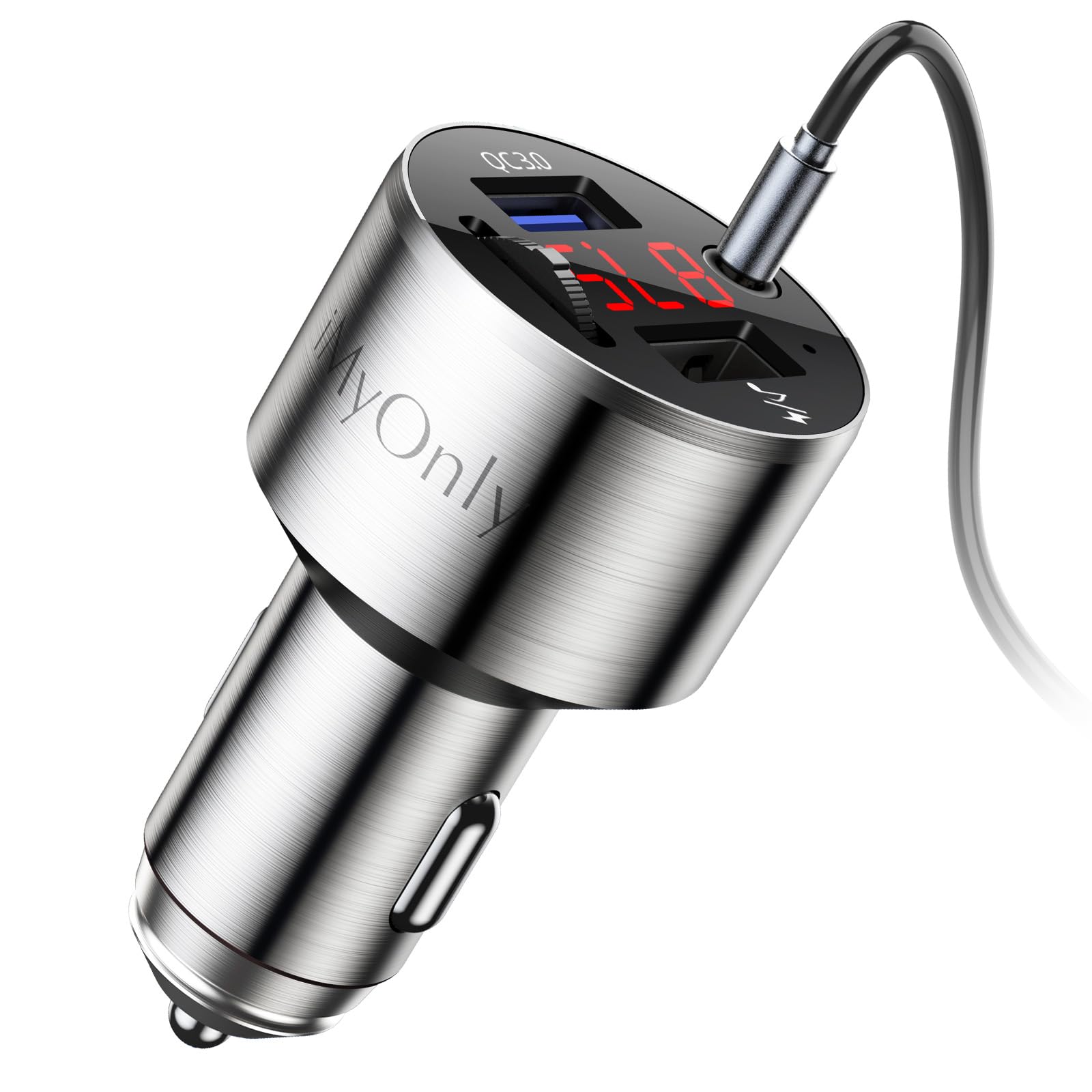 Photo 1 of Adapter FM Transmitter Bluetooth 5.3,iMyOnly QC3.0 All-Metal Bluetooth AUX Adapter for Car Music Player, Wireless FM Radio Car Kit with Hands-Free Calling,Supporting USB Disk