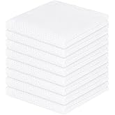 Homaxy 100% Cotton Waffle Weave Kitchen Dish Cloths, Ultra Soft Absorbent Quick Drying Dish Towels, 12 x 12 Inches, 8-Pack, White