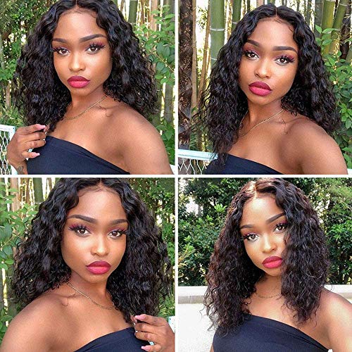 Lace-Front-Wigs-Loose-Curly-with-Baby-Hair-Short-Bob-Curly-Natural-Sythetic-Lace-Front-Wig-Natural-Hairline-Heat-Resistant-Fiber-Black-Wig-for-Women-14-inch