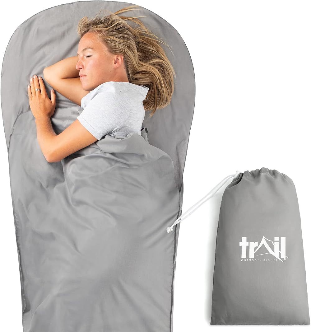 Trail Outdoor Sleeping Bag Liner Mummy Style with Pillow Slot 220cm