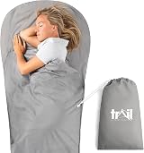 Trail Outdoor Sleeping Bag Liner Mummy Style with Pillow Slot 220cm