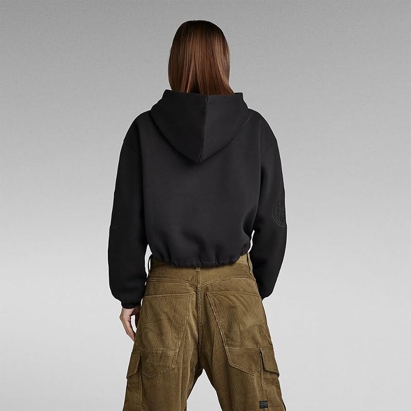 Femme Sweat à Capuche Sleeve Graphic Cropped Loose, Noir (dk black D23888-D425-6484), L — photo 2 sur 6