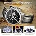 BUREI Men's Day Date Chronograph Wrist Watches Analgo Stainless Steel Quartz with Black Leather Strap