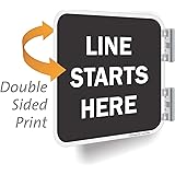 SmartSign"Line Starts Here" 2-Sided Sign | 12" x 12" Aluminum