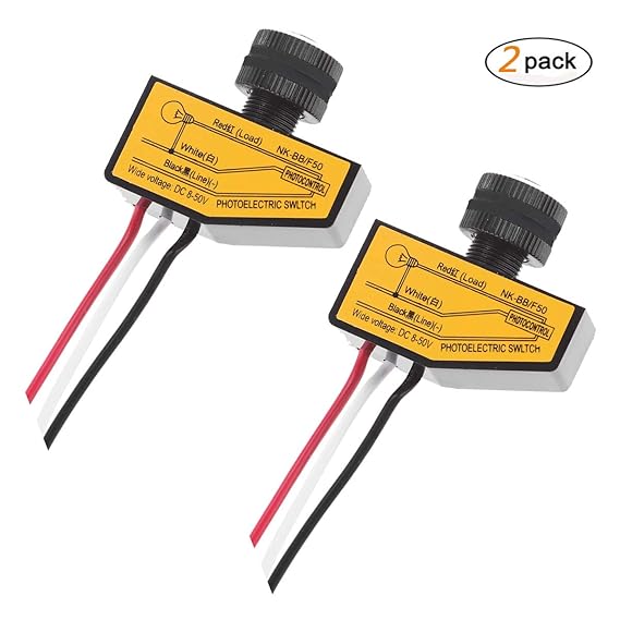 Light Control Switch ONEVER 2Pack DC 12V 24V 36V 48V Dusk