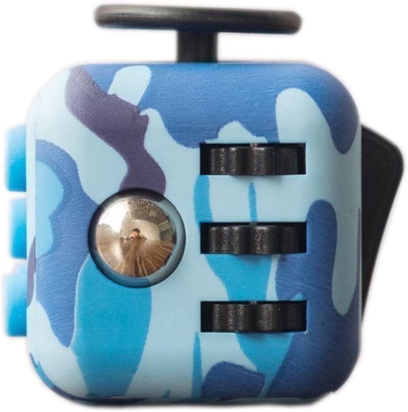 Omicu Fidget Cube Relieves Stress And Anxiety for Children and Adults Anxiety Attention Toy (camouflage Blue-Blue)